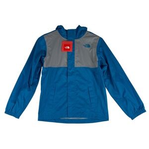 The North Face James Shell 2 Jacket Boys Size M 10/12 Blue Hooded Windbreaker